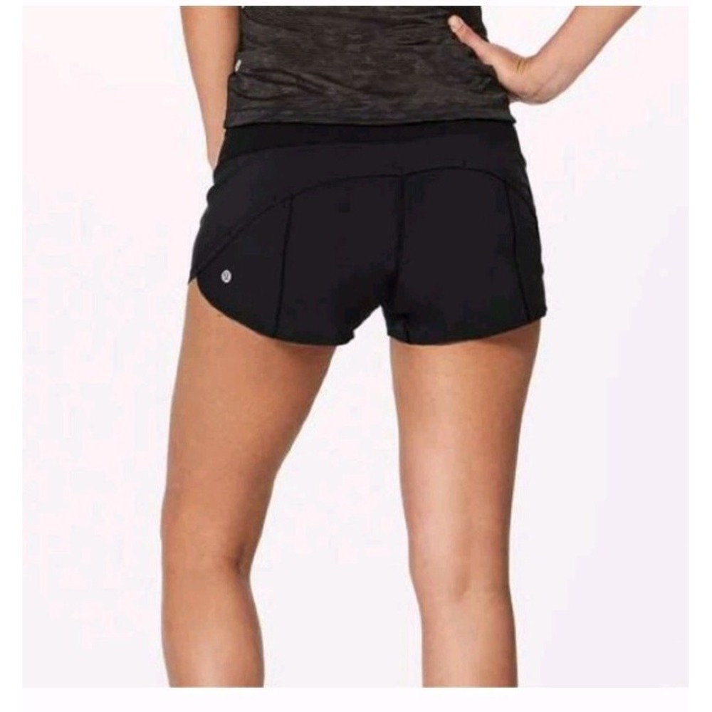 Lululemon Women's Speed Up Activewear Running Shorts Size 6 Black Training Gym - Picture 4 of 7